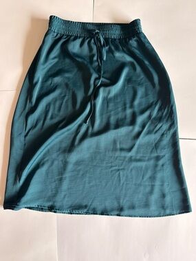 a new day Teal Drawstring Elastic-Waist Midi Skirt